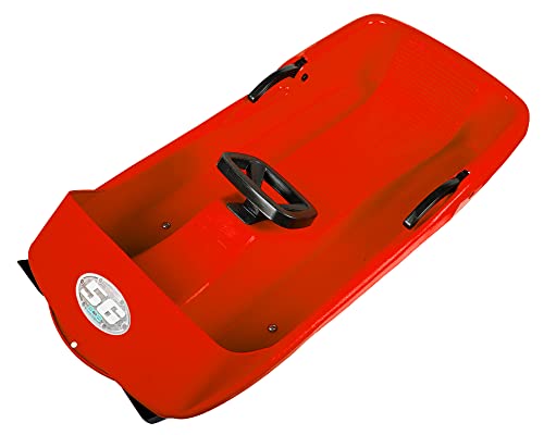 Ondis24 Schlitten mit Lenkrad Super Bob rot 1...
