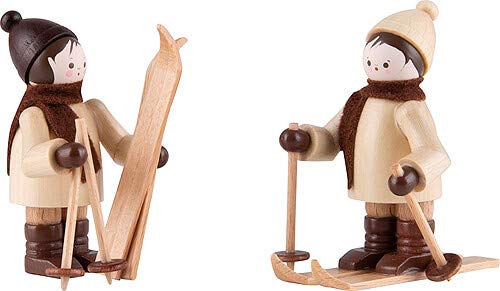 Kinder mit Skier natur