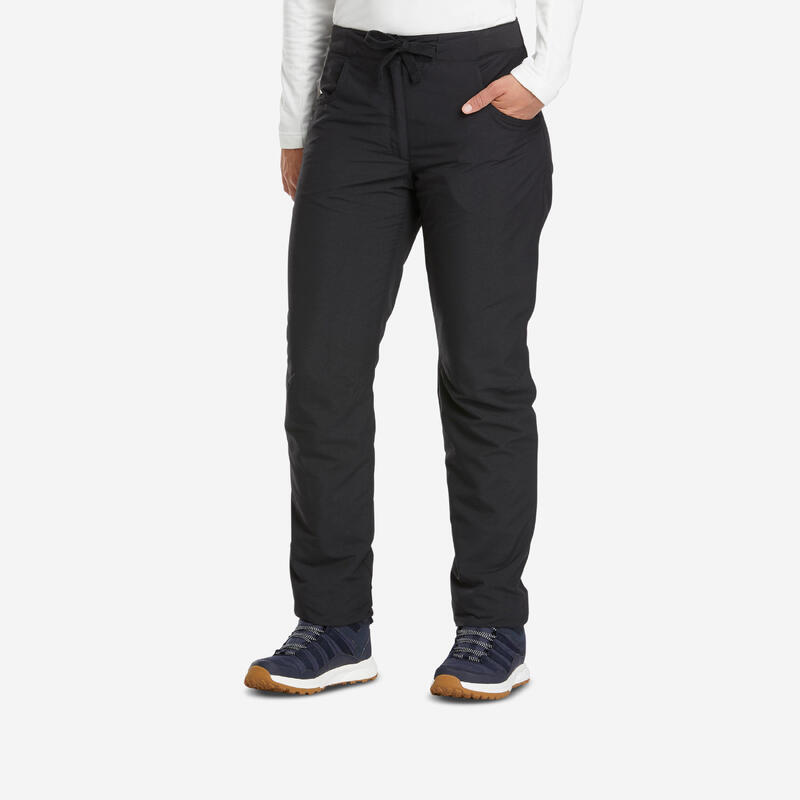 Quechua Wanderhose Damen warm wasserabweisend NH100 schwarz