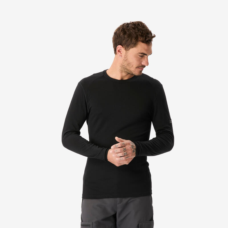 Simond Merinoshirt Herren langarm 100 % Merinowolle schwarz
