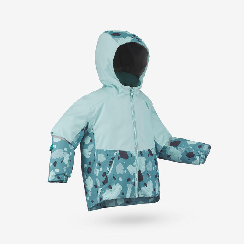 Wedze Skijacke Kinder Gr. 80 bis 110 warm verstellbar 500 Toddler blau