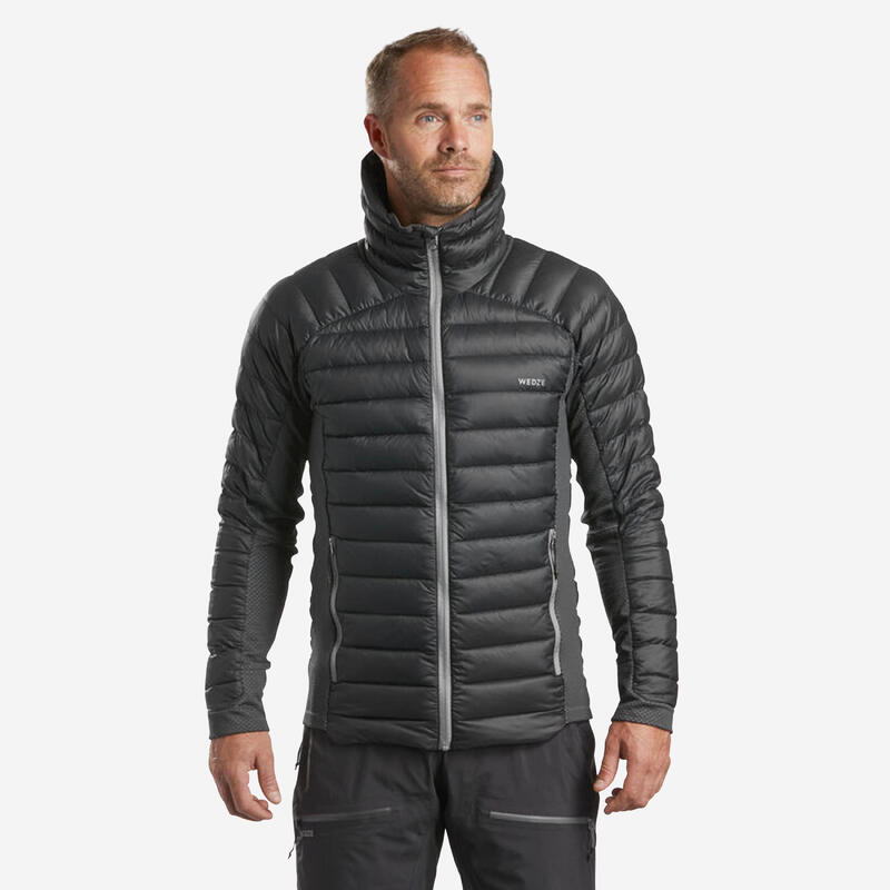 Wedze Unterziehjacke Daunen Herren warm atmungsaktiv FR900 grau