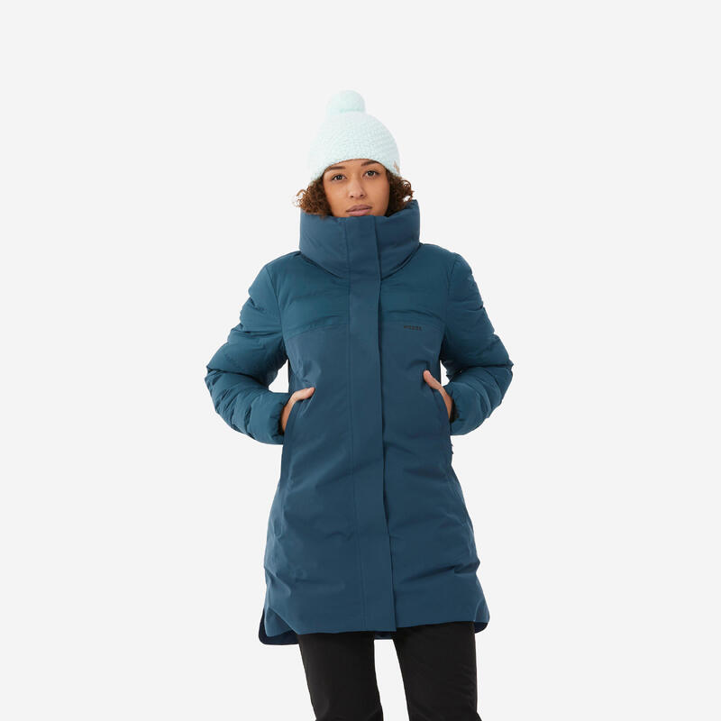 Wedze Skijacke Damen sehr warm lang 500 petrolblau