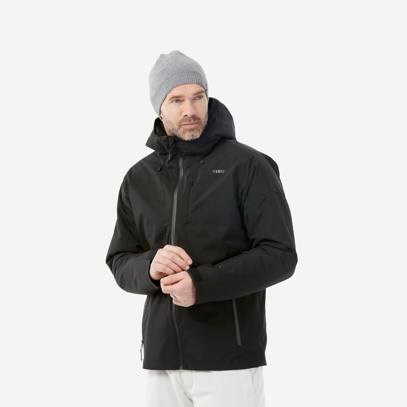 Wedze Ski- und Snowboardjacke Herren warm und wasserdicht 500 schwarz