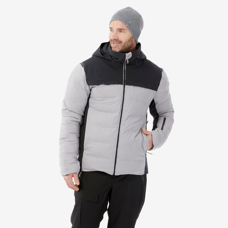Wedze Skijacke Herren sehr warm belüftet 900 grau/schwarz